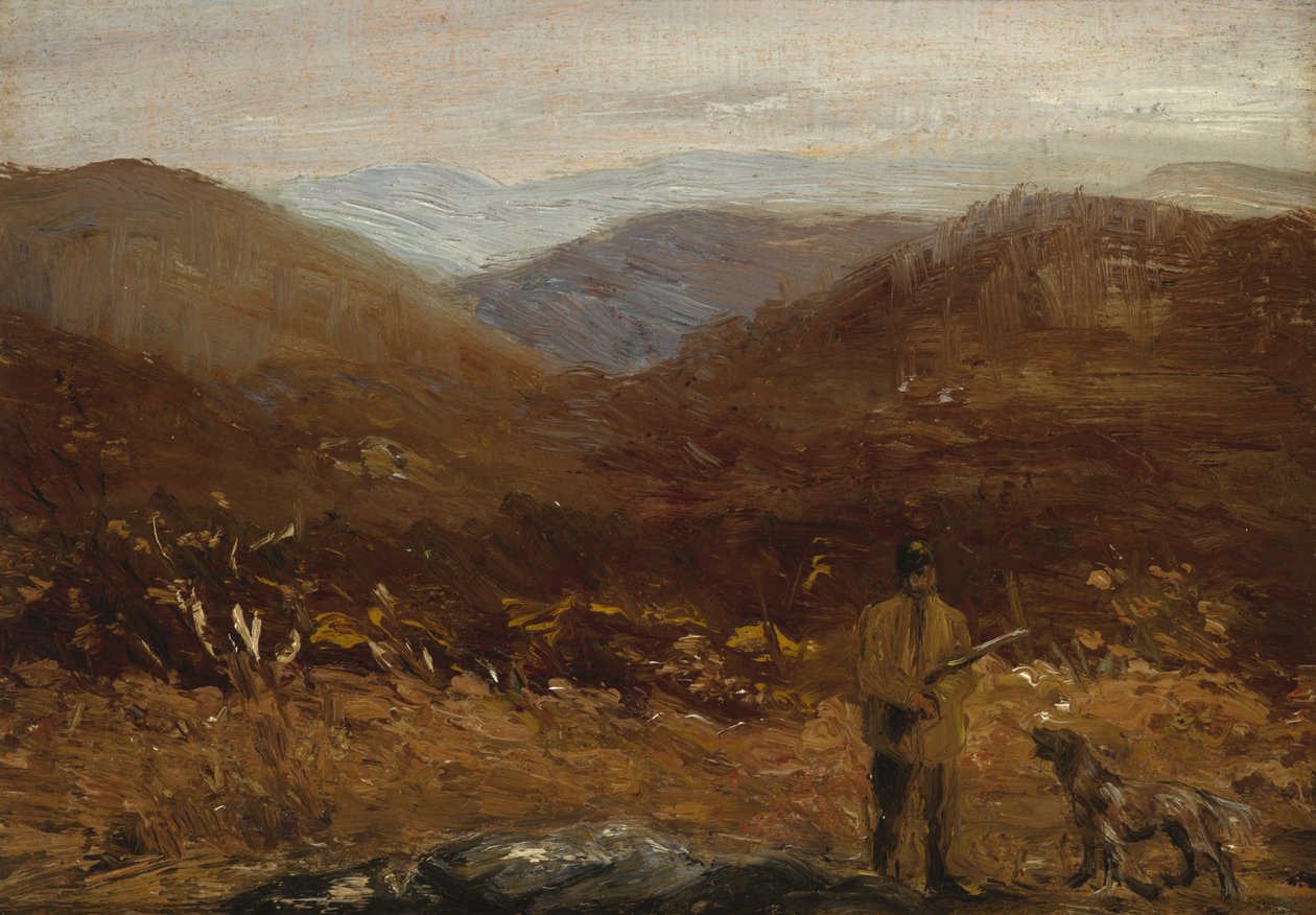 Man med hund Jägaren av William James Glackens