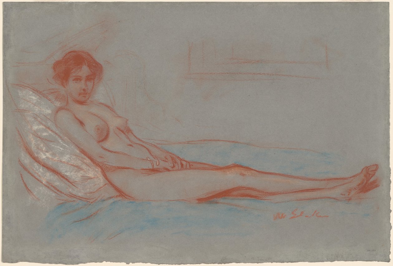 Liggande Kvinna Naken av William James Glackens