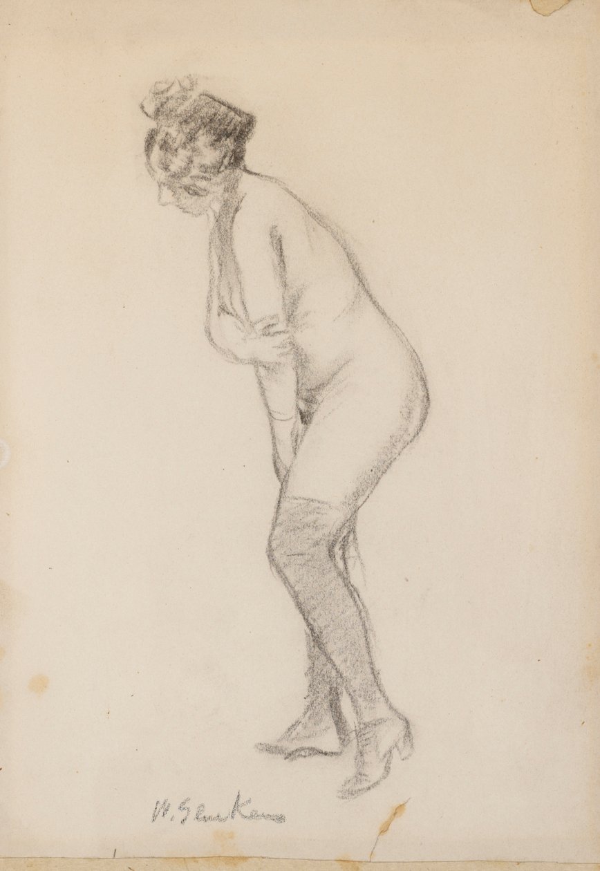 Stående naken kvinna av William James Glackens