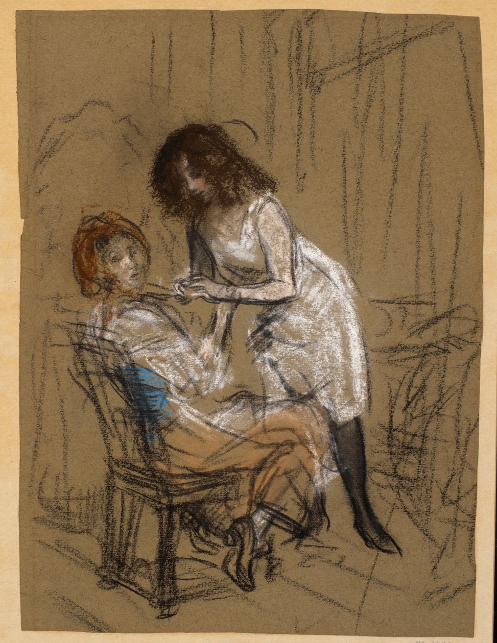 Två kvinnor (en sittande) av William James Glackens