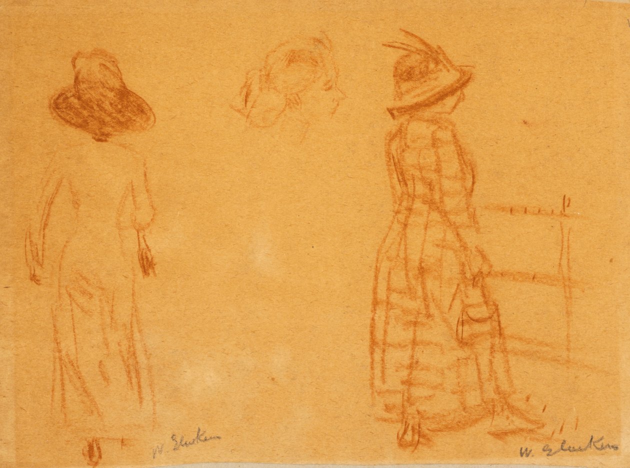 Två kvinnor och chef för kvinna av William James Glackens