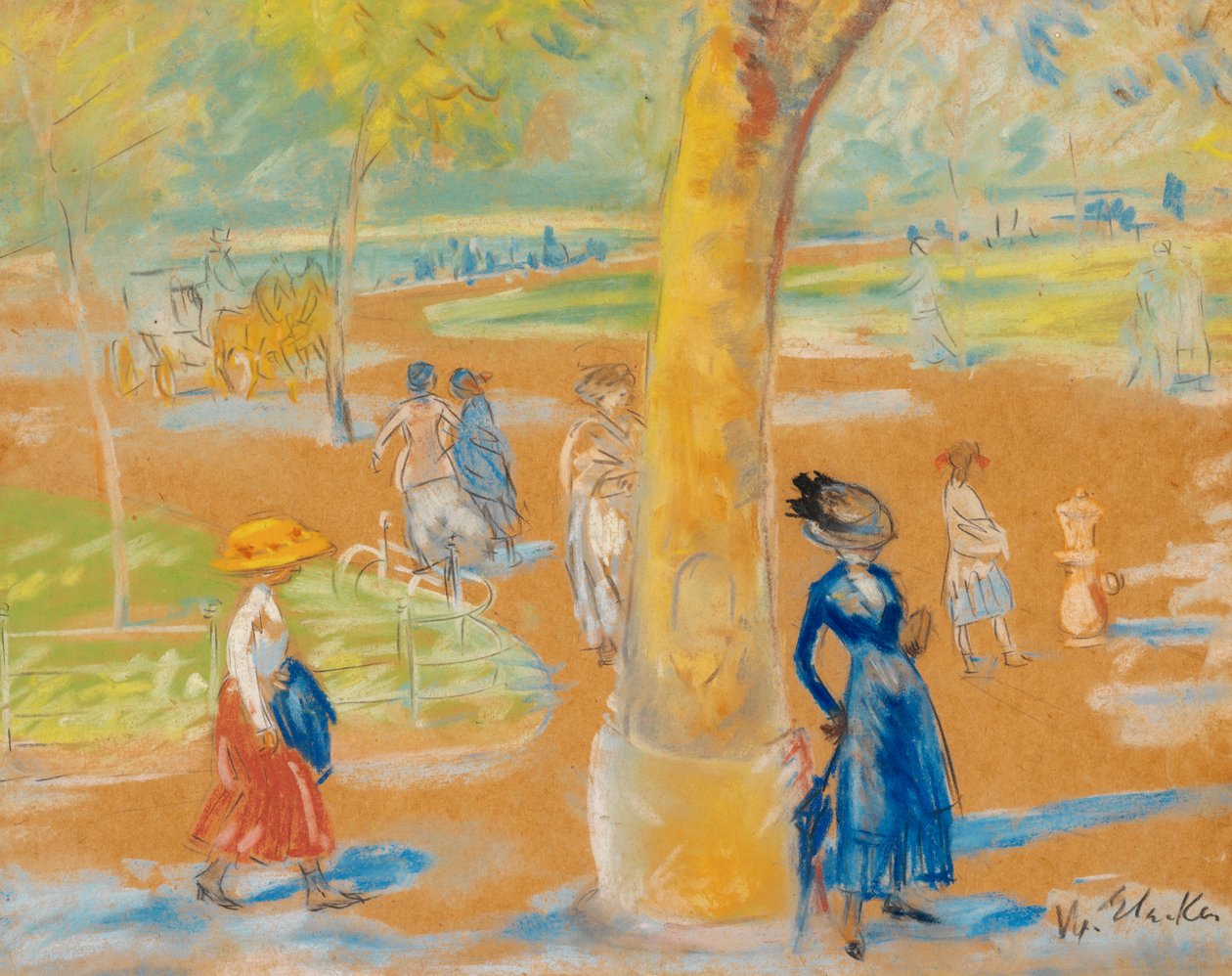 Kvinna med paraply, Washington Square av William James Glackens