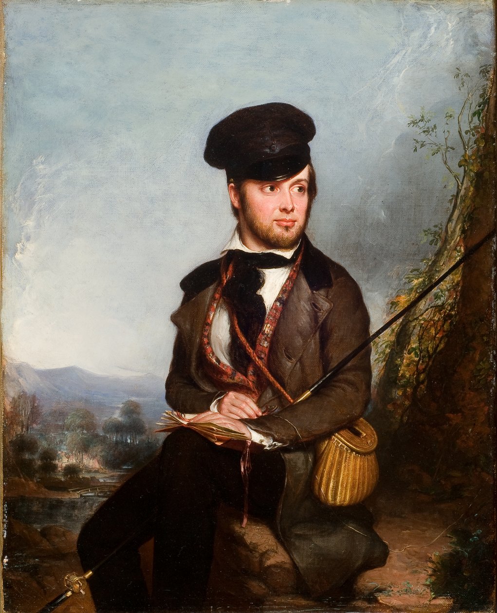 Fiskaren (porträtt av Charles Lanman) 1846 (olja på duk) av William James Hubard