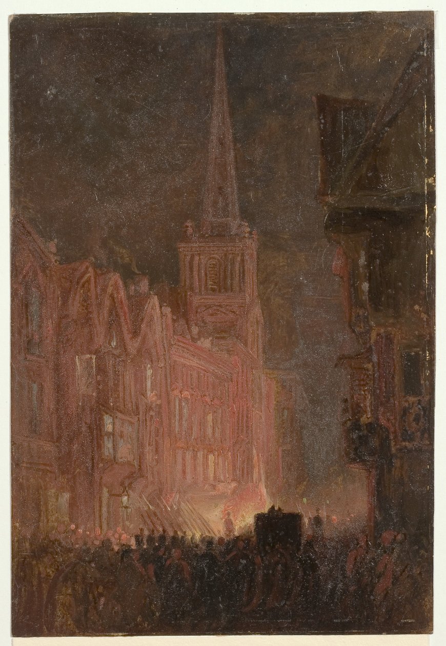 Bristol Riots: Trupper marscherar uppför Corn Street av William James Muller