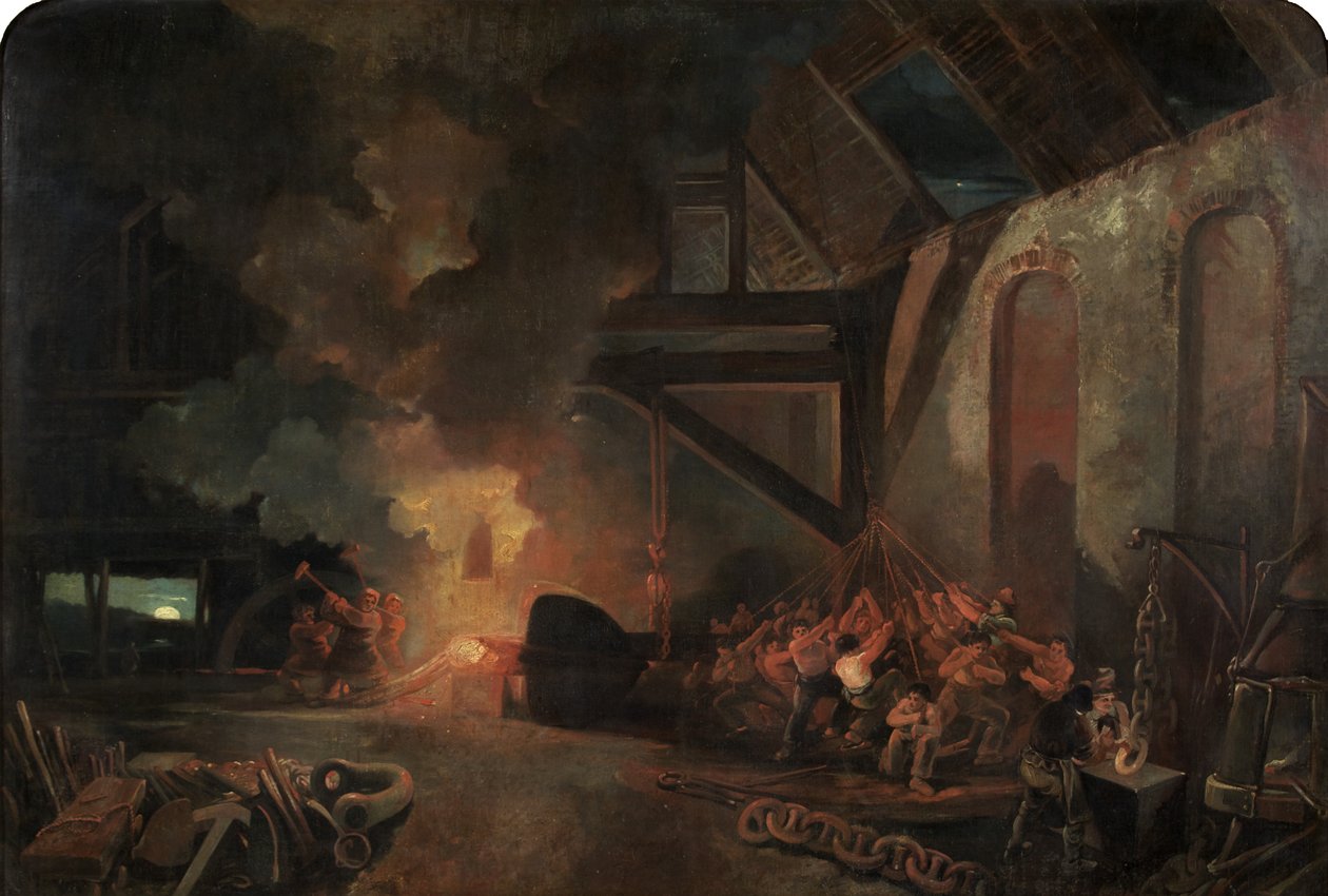 Forging the Anchor (olja på duk) av William James Muller