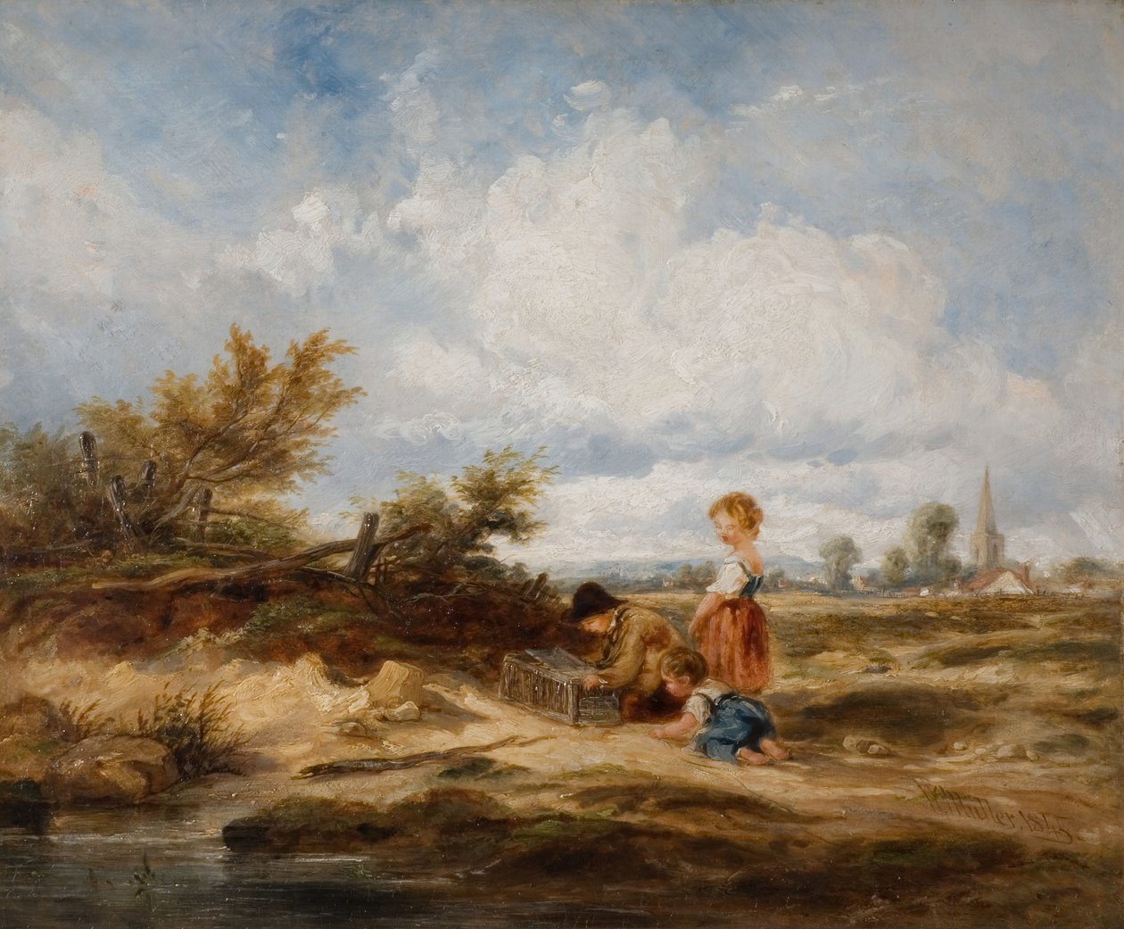 Hampstead Heath - Fågelfällan, 1845. av William James Muller