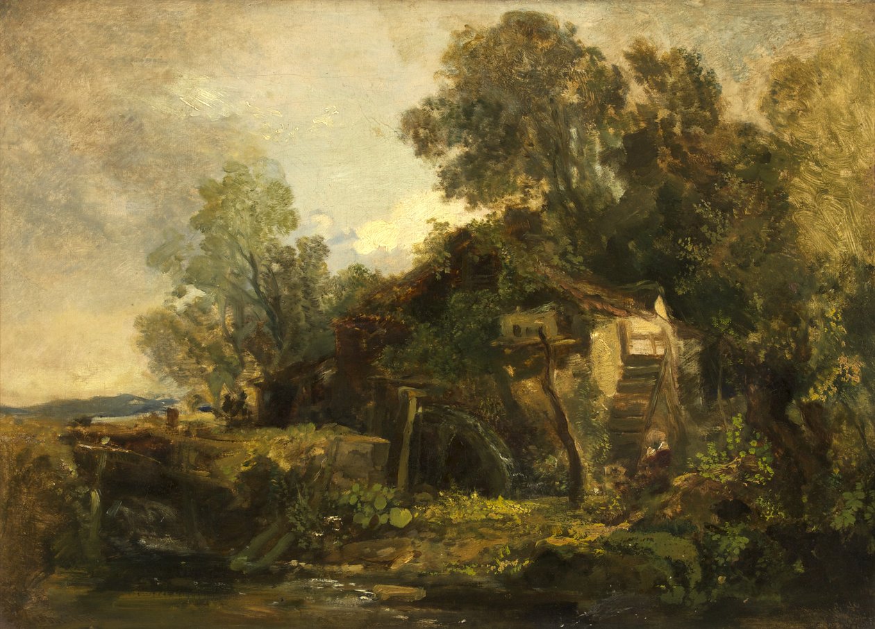 Bruk i Mells, Somerset (olja på panel) av William James Muller