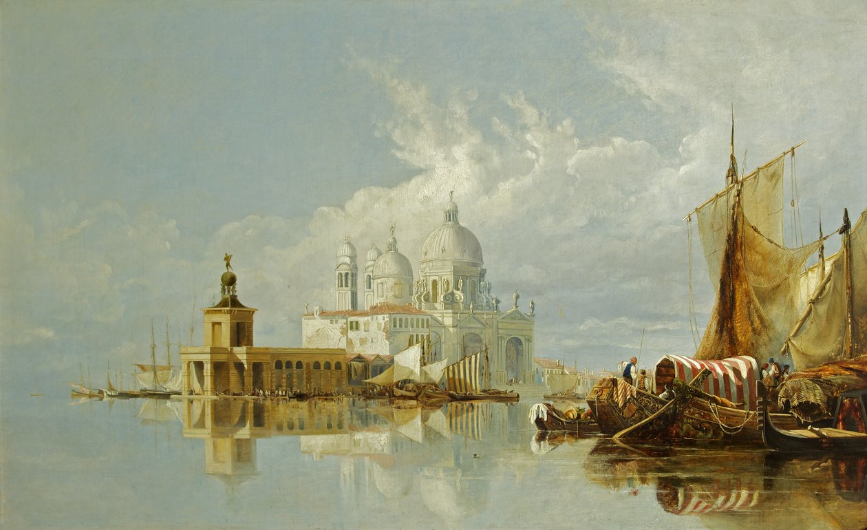 Santa Maria della Salute, Venedig, Italien (olja på duk) av William James Muller