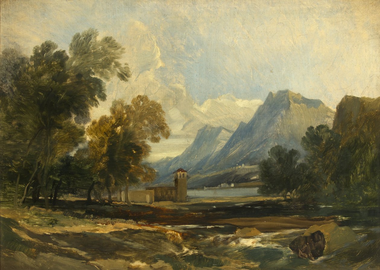 Wassen, Schweiz (olja på duk) av William James Muller