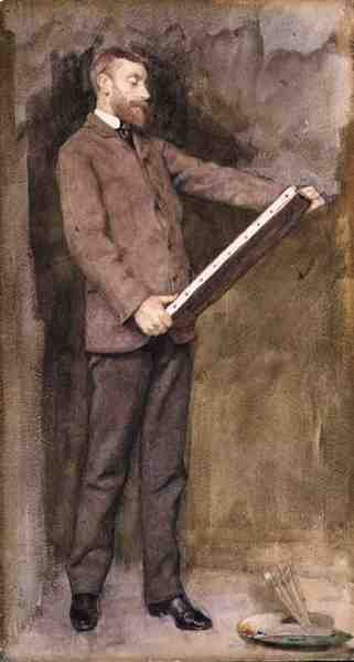 Porträtt av Norman Garstin (1847-1926) c.1882 (akvarell på papper) av William John Wainwright