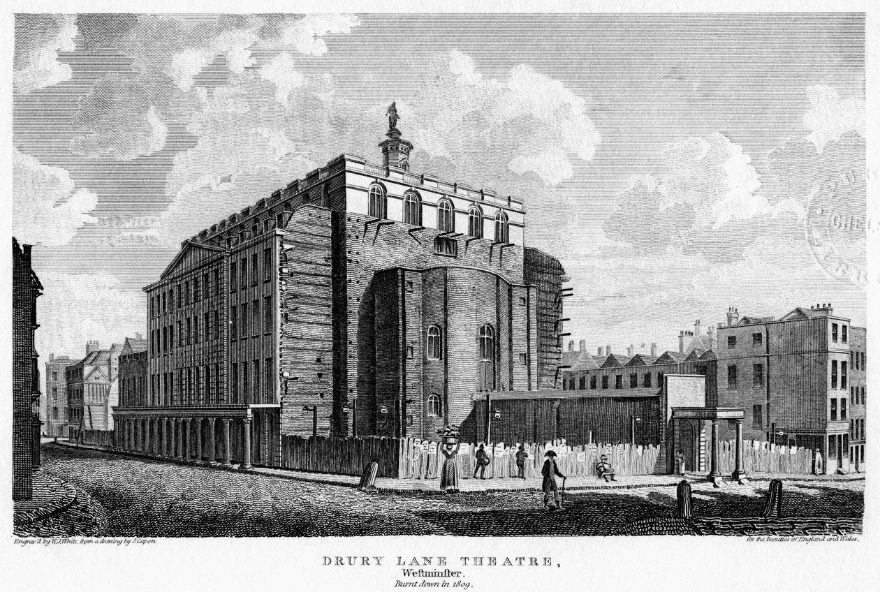Drury Lane Theatre, Westminster, London, 1800-talet. av William Johnstone White
