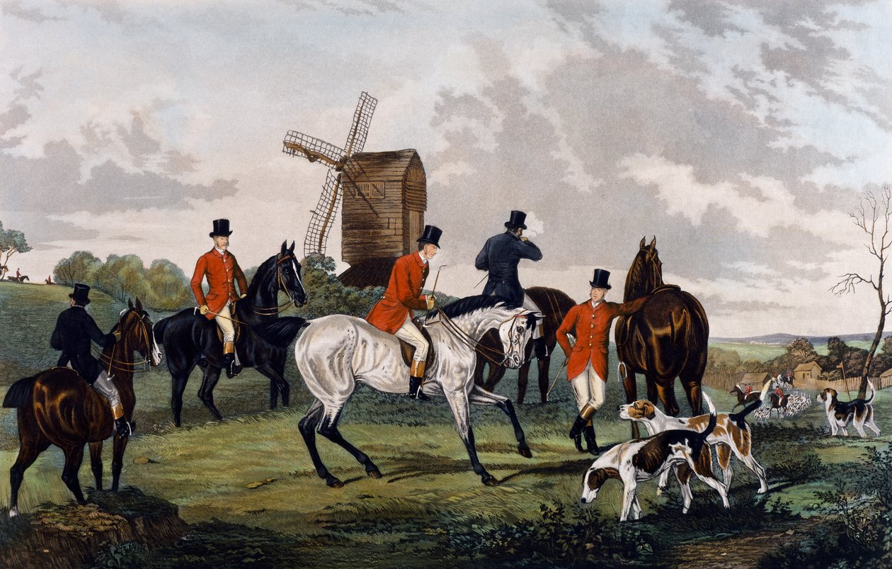 Möt, inställning av på rävjakt av William Joseph (after) Shayer