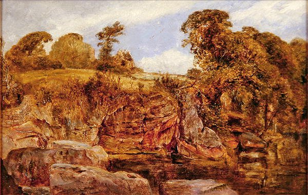 Nära Roslyn Castle, Skottland (olja på panel) av William Joseph J.C. Bond