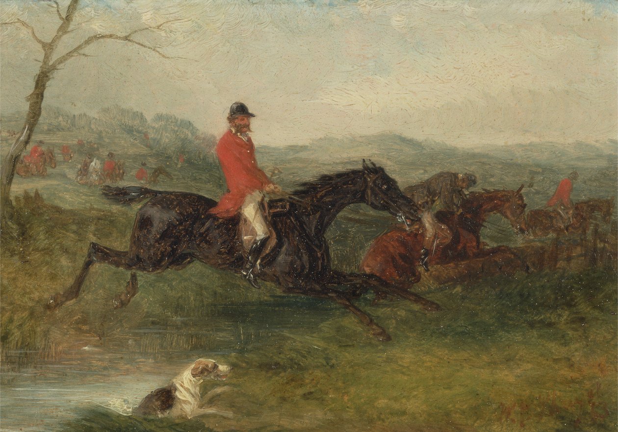 Rävjakt: Rensa en bäck (olja på frässkiva) av William Joseph Shayer