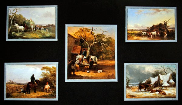 The Farming Seasons, set om fem (olja ombord) av William Joseph Shayer