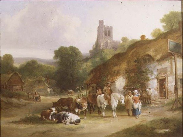 The Plough Inn (olja på duk) av William Joseph Shayer