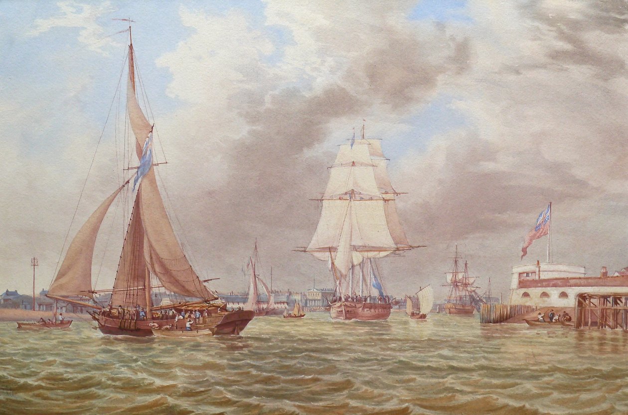 Sjöfart vid inloppet till Portsmouths hamn av William Joy