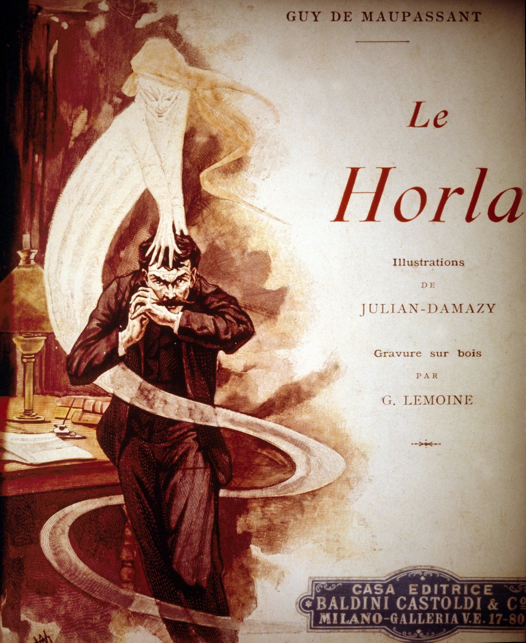 Omslag till "" The Horla"" av Guy de Maupassant. Illustration av William Julian Damazy (1865-1910). av William Julian Damazy