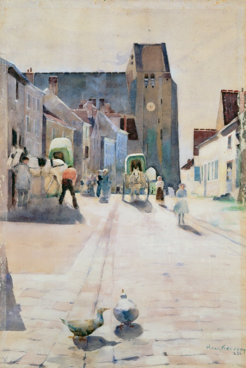 Huvudgatan, Grez-sur-Loing, 1884 av William Kennedy