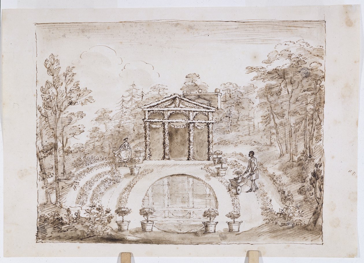 Blommigt tempel och rund pool av William Kent