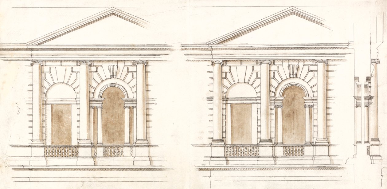 The Treasury, Whitehall, London: Alternativa höjder av fasaden av William Kent