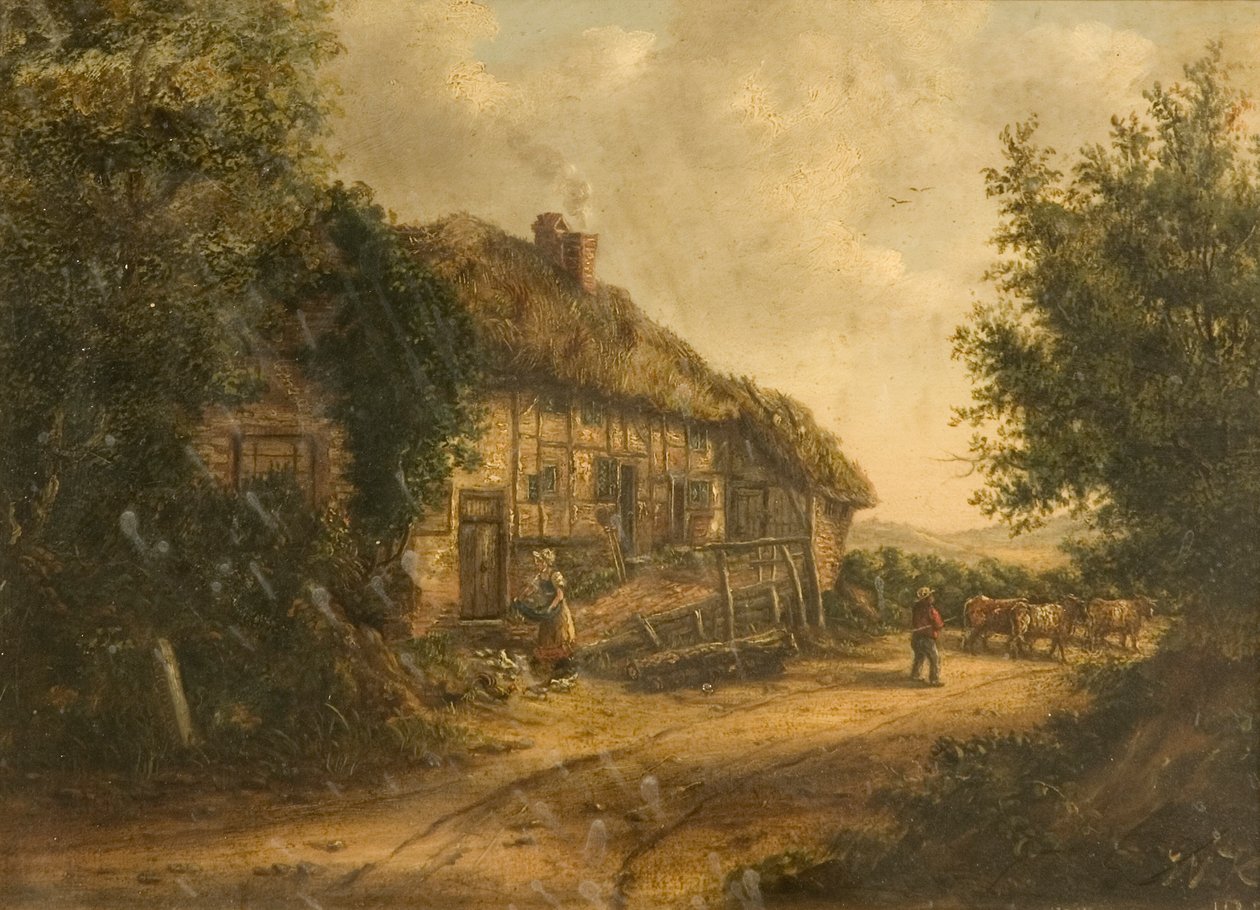 Stugor i Petersfield Hampshire, 1839 av William Kidd