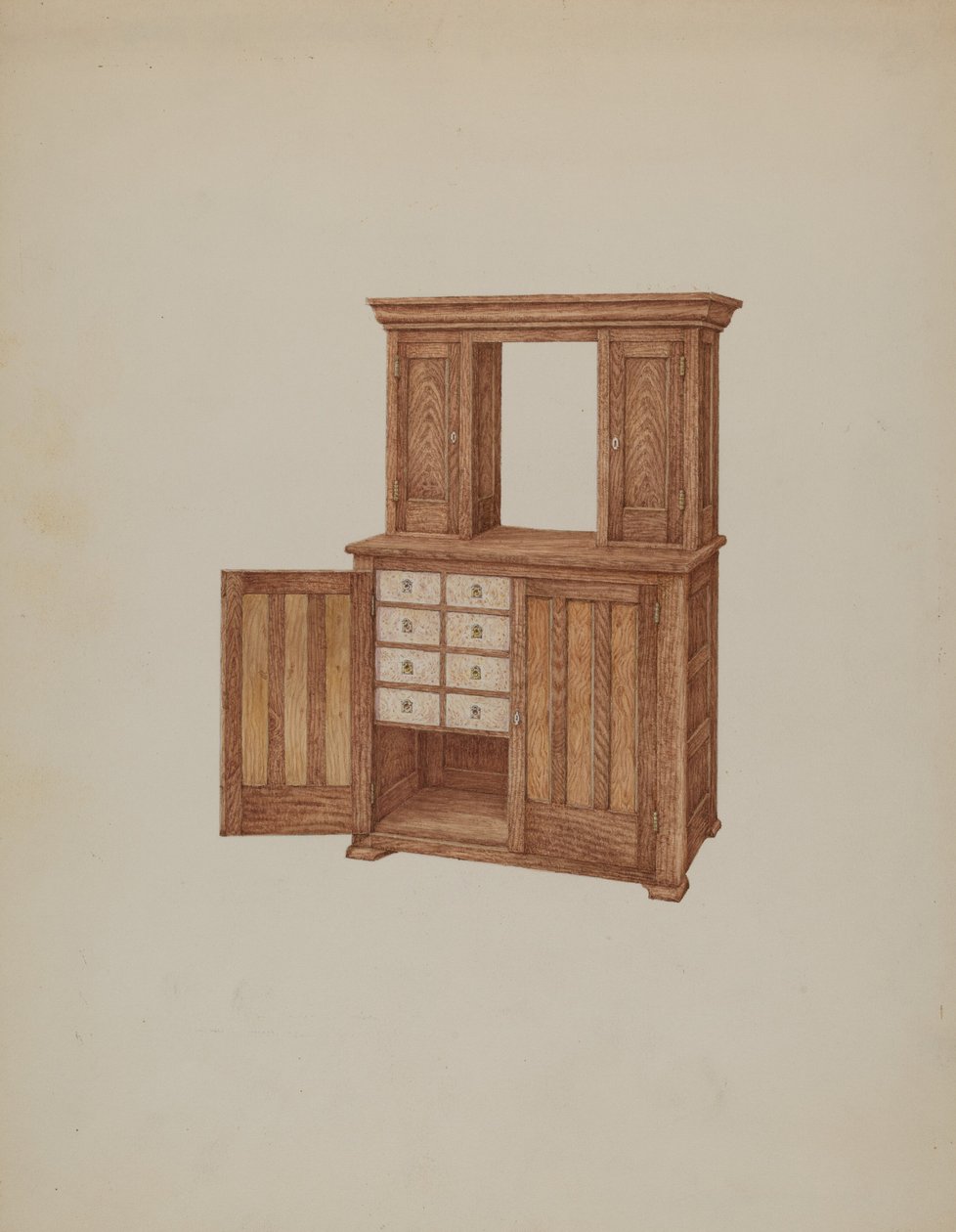 Skåp, med elfenbensnyckelhål, ca. 1937. av William Kieckhofel