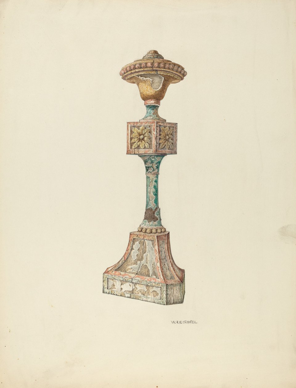 Ceremoniella ljusstake kyrkliga möbler, ca. 1941. av William Kieckhofel
