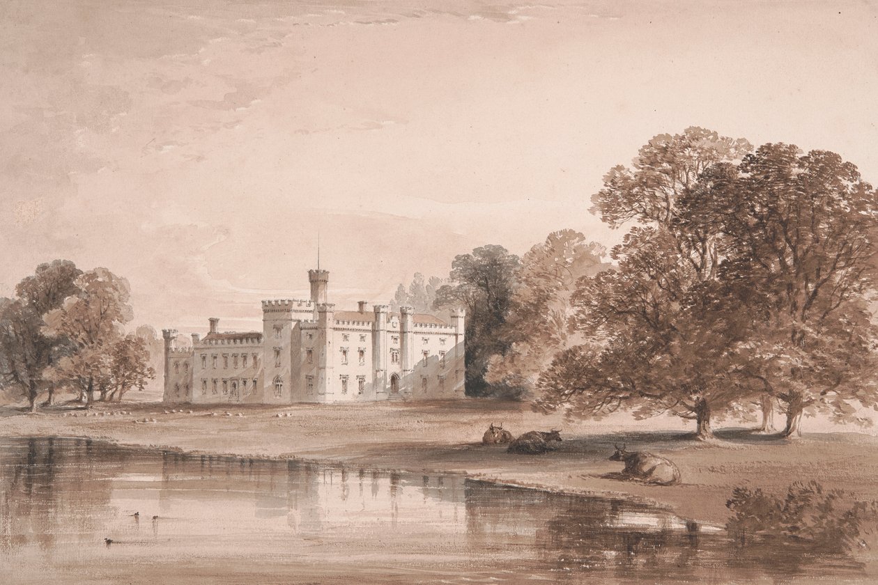 Chiddingstone Place, utsikt från sjön av William Knight