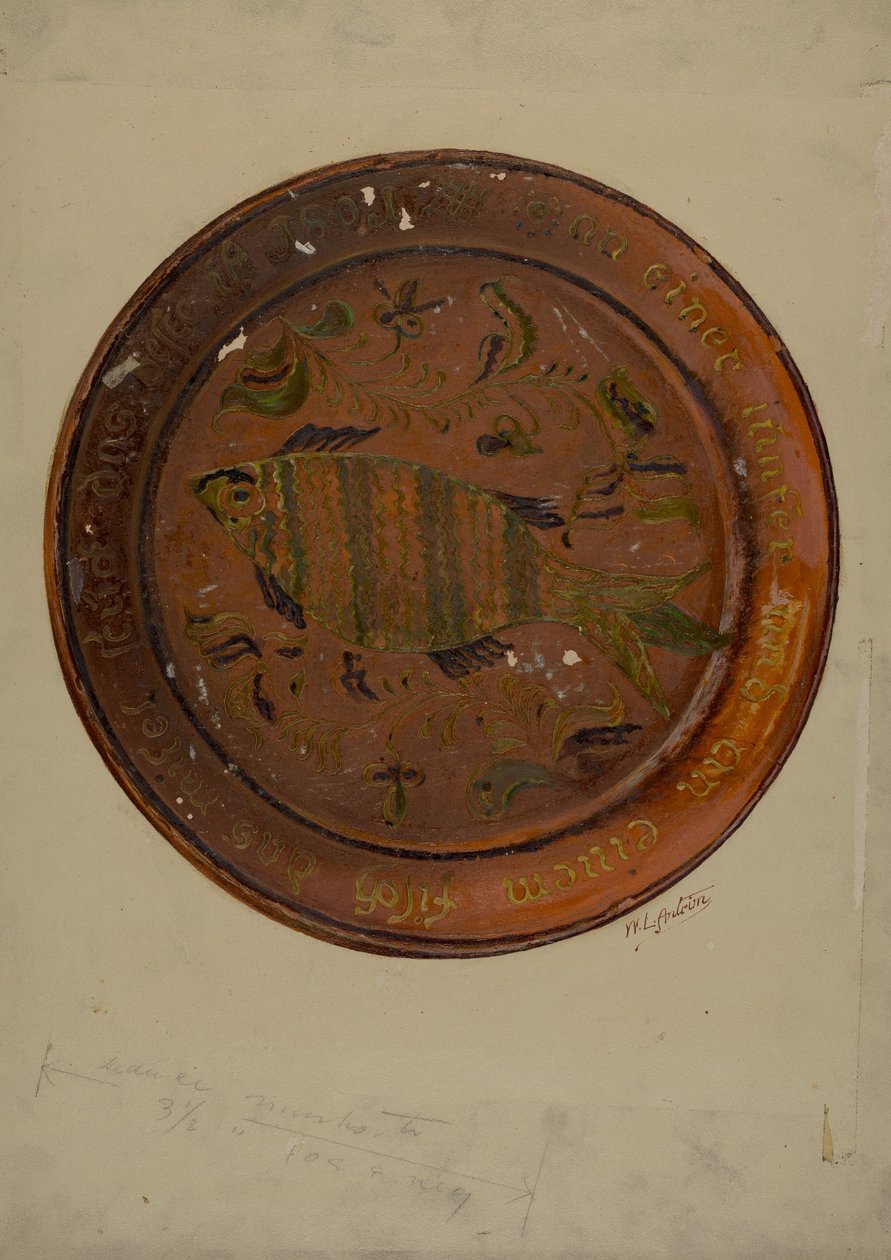 Pa. tysk maträtt, ca. 1938. av William L Antrim