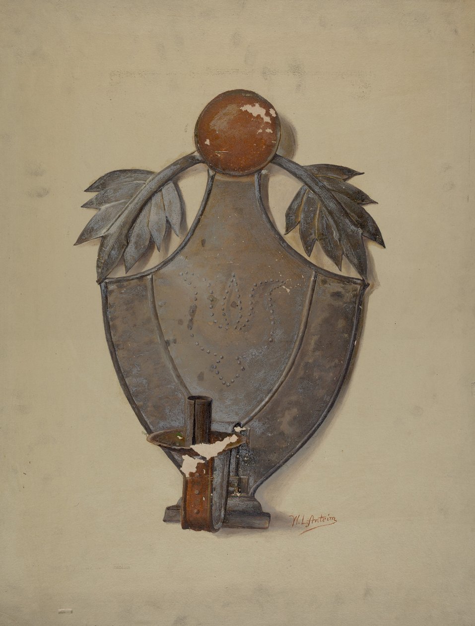 Pa. tysk plåtlampa, ca. 1937. av William L Antrim