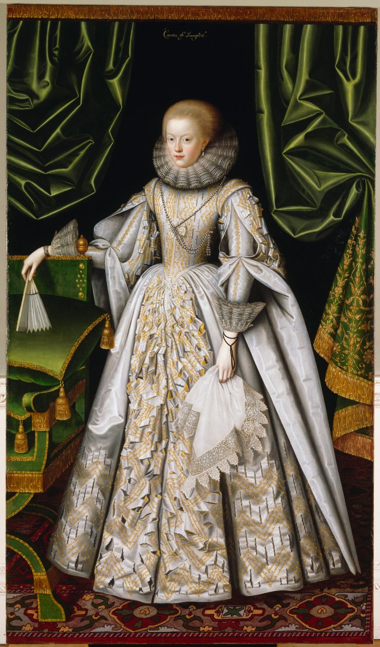 Anne Cecil, grevinna av Stamford ca 1615 (olja på duk) av William Larkin