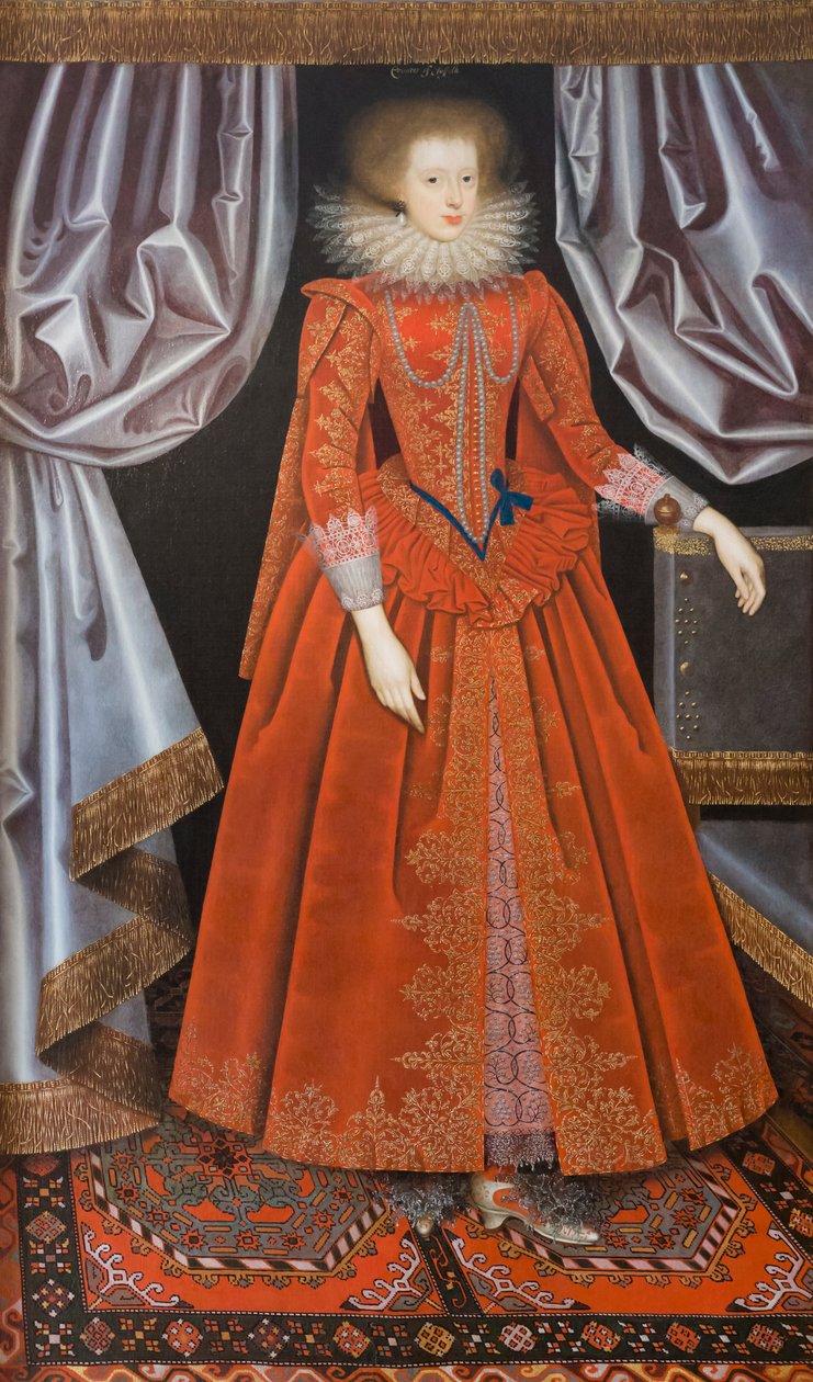 Catherine Knevet, grevinna av Suffolk, cirka 1615 (målning) av William Larkin