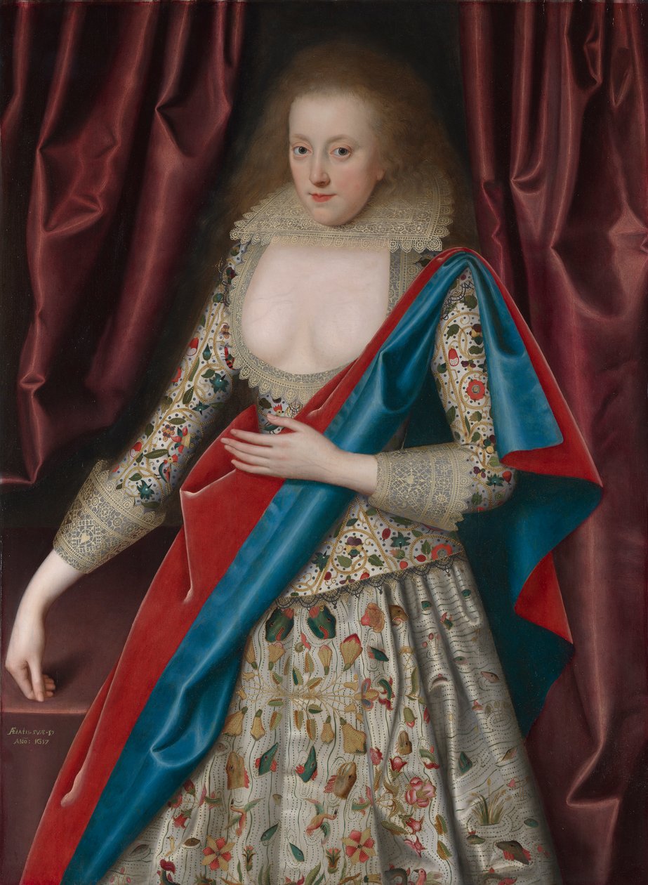 Porträtt av en ung dam, möjligen Jane, Lady Thornhaugh av William Larkin