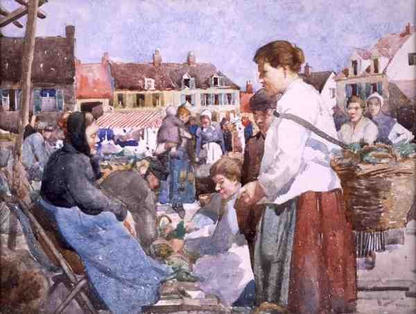 En marknad i Bretagne av William Lee Hankey
