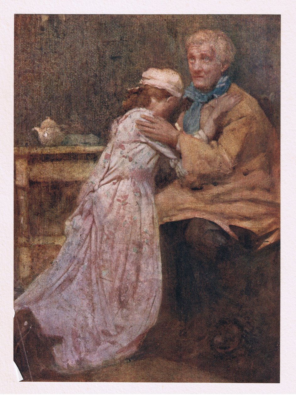 Och lämnade en älskare för sin fars armar (färg litho) av William Lee Hankey