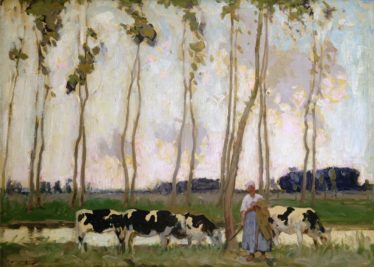 Breton Landscape (olja på duk) av William Lee Hankey