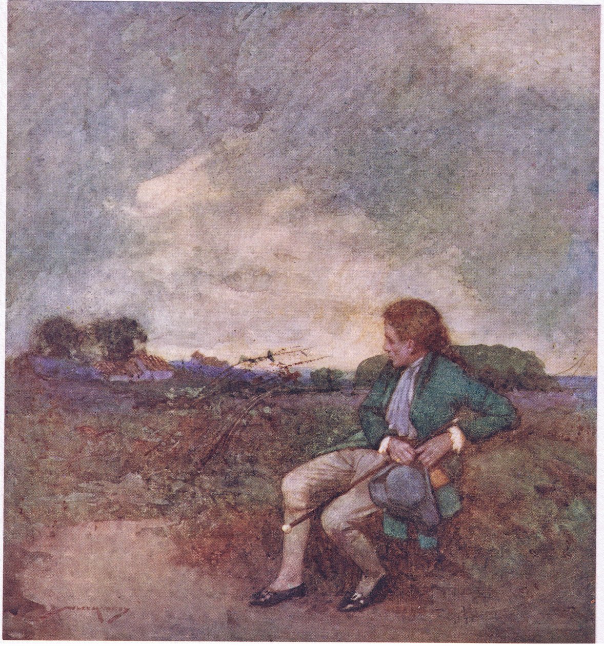Här när jag tar mina ensamma rundor, mitt bland dina trassliga promenader och förstörda marker (färg litho) av William Lee Hankey