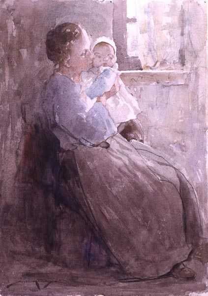 Julie och Louise (akvarell på papper) av William Lee Hankey