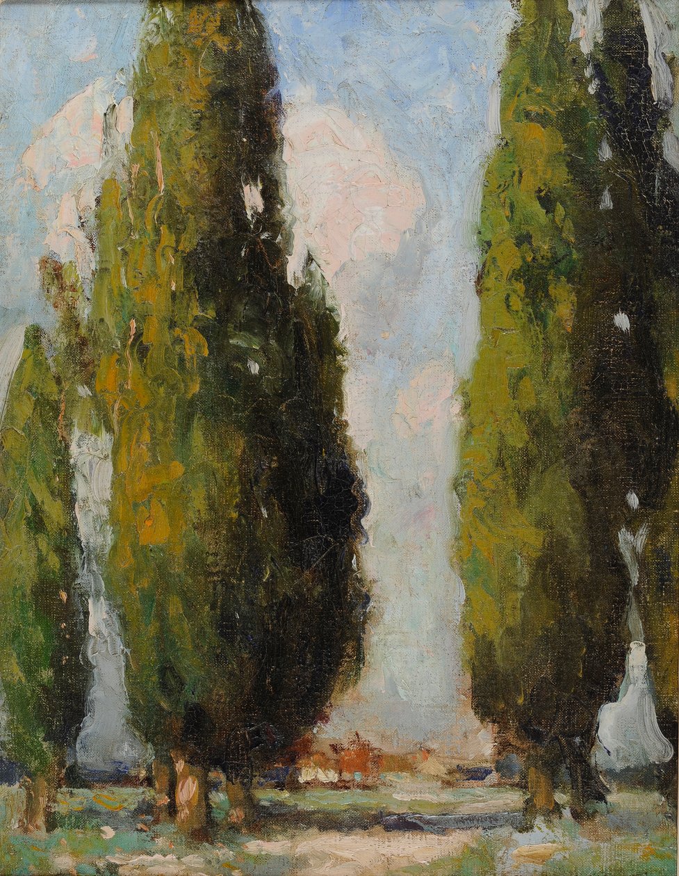 Lombardiska poppel (olja på duk) av William Lee Hankey