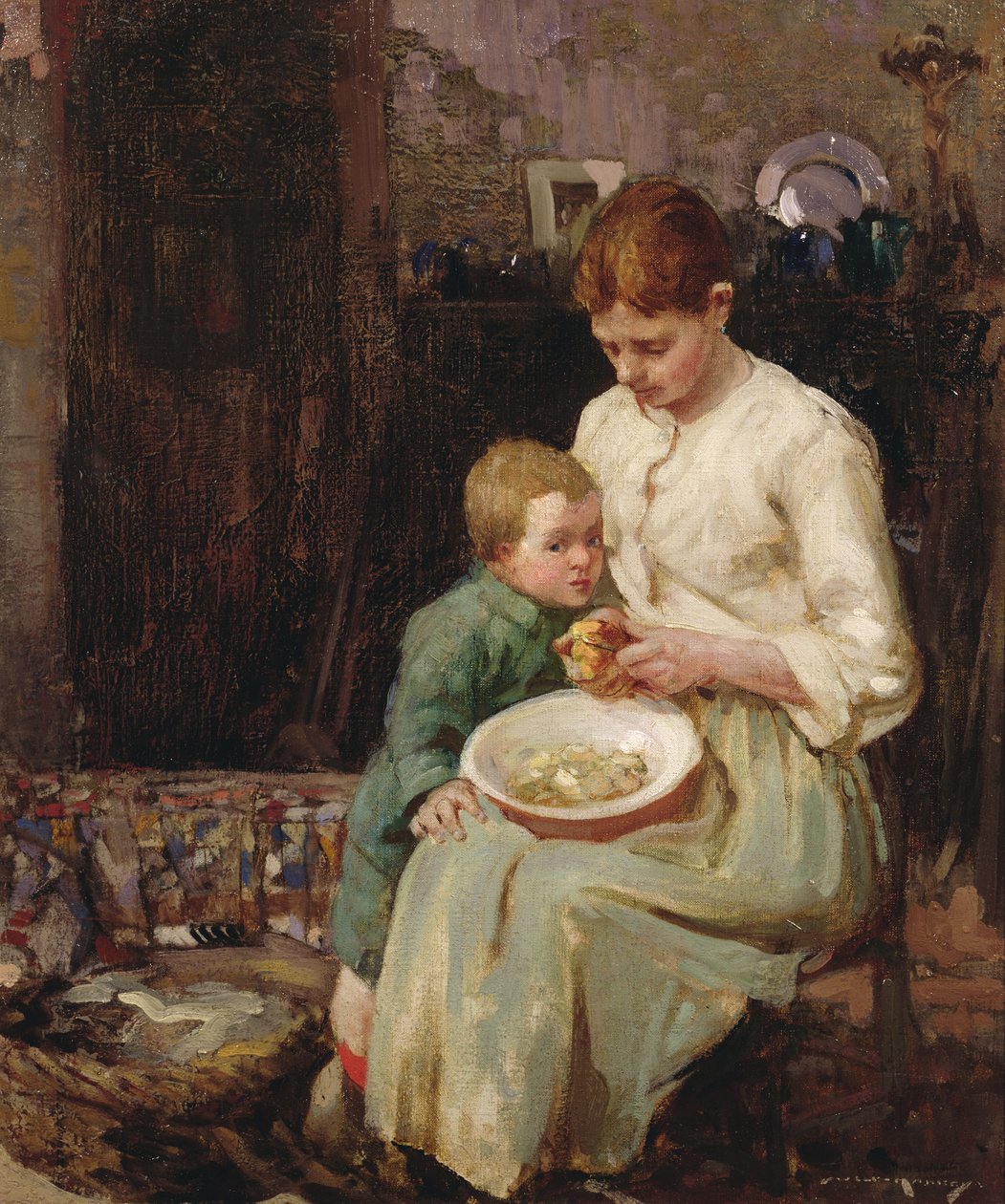 Förbereda måltiden (olja på duk) av William Lee Hankey