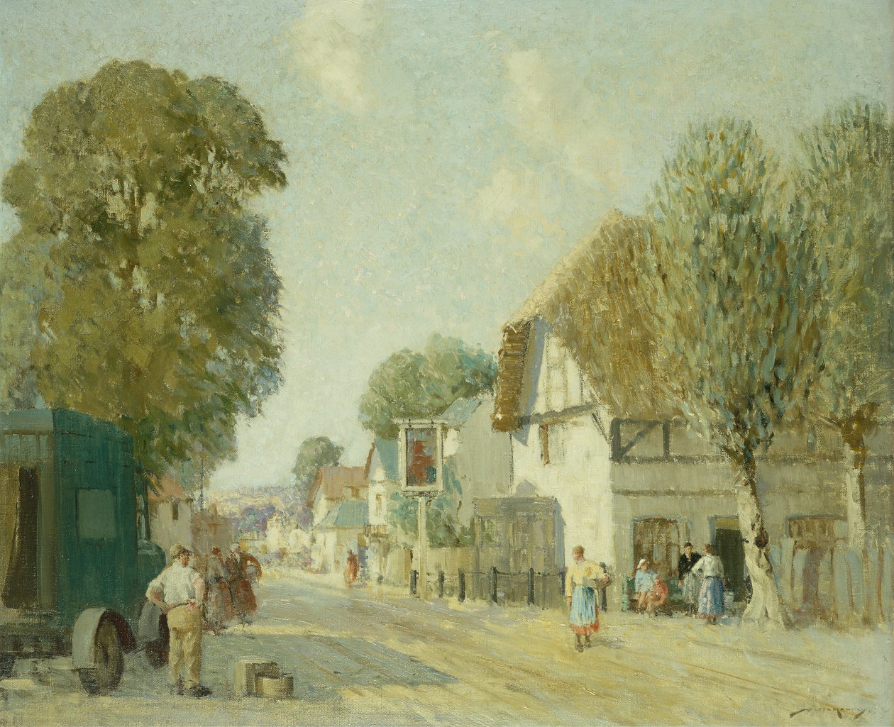 The Inn at Avebury (olja på duk) av William Lee Hankey