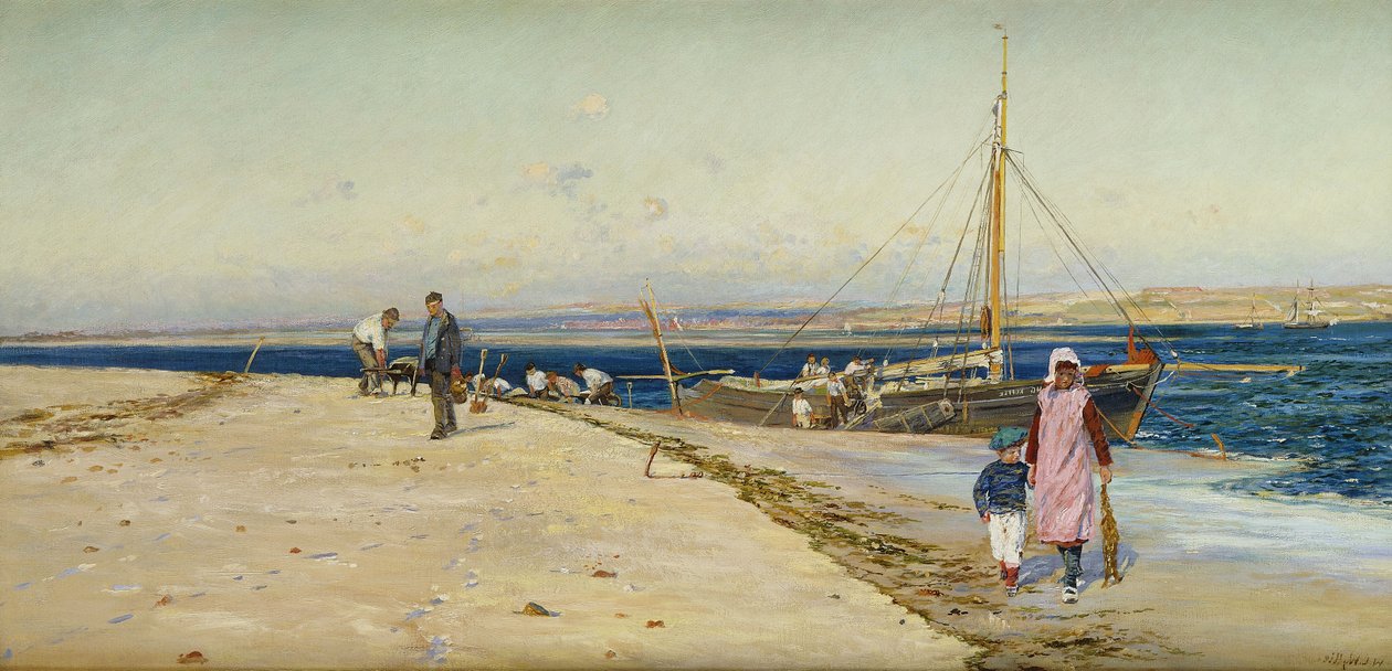 Siffror på stranden av en mynning, av William Lionel Wyllie