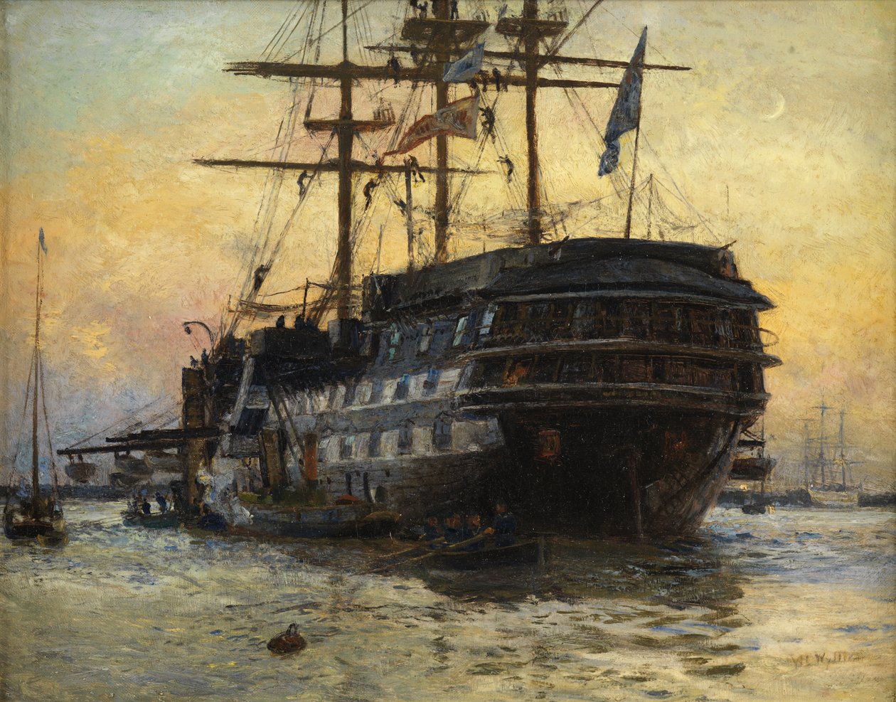 HMS Warspite (olja på duk) av William Lionel Wyllie