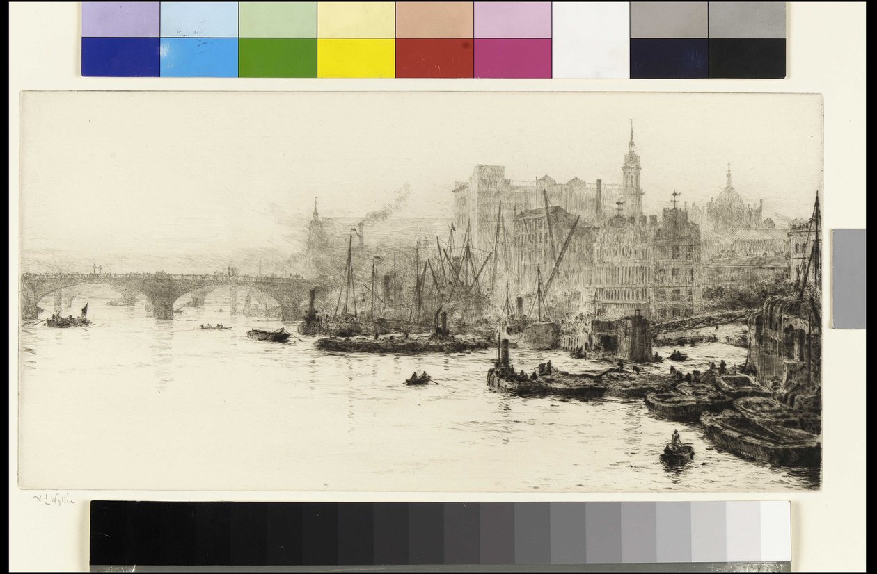 London Bridge, Cannon Street och Billingsgate av William Lionel Wyllie