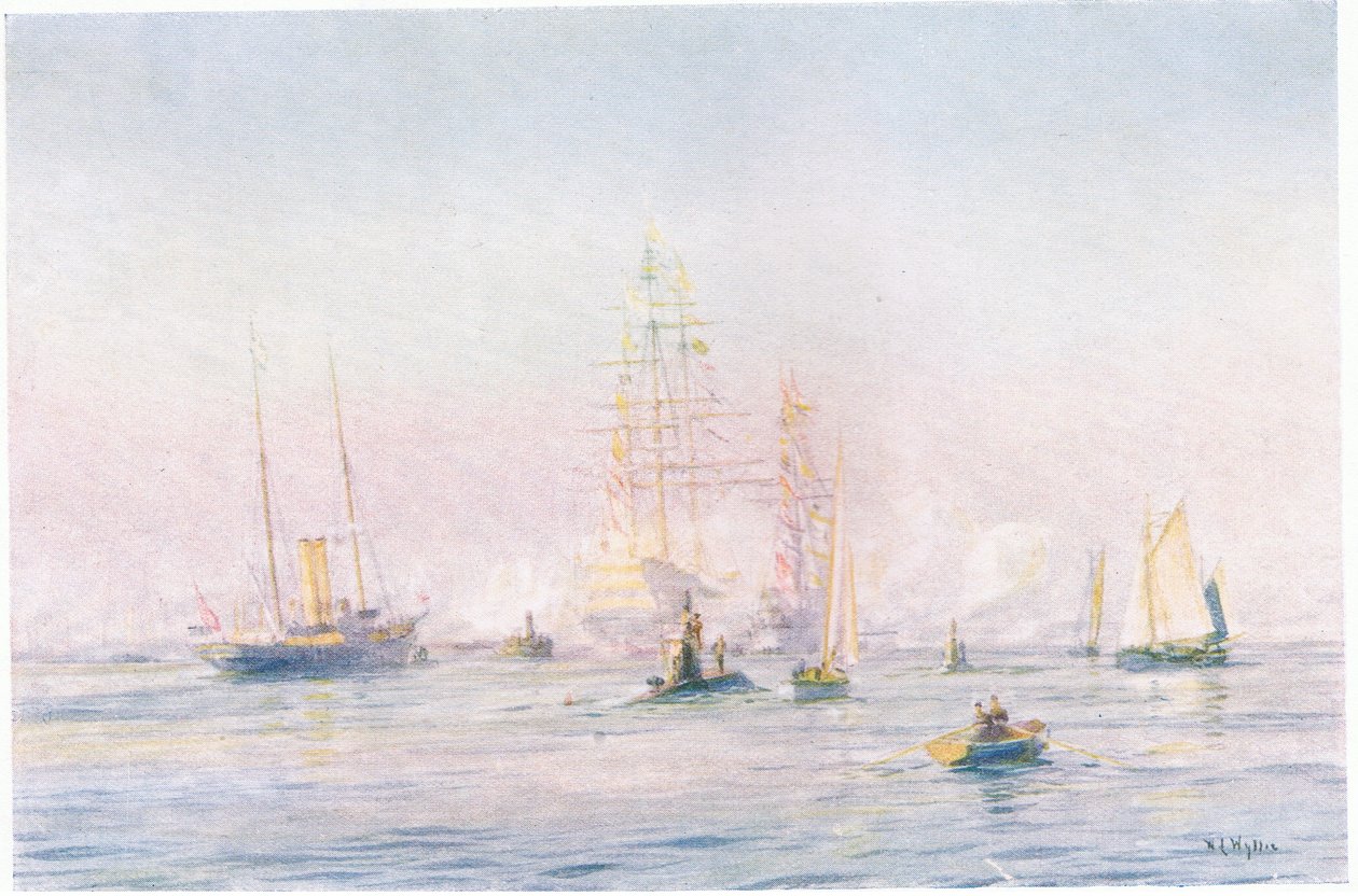 Portsmouths hamn 1912, 1915 av William Lionel Wyllie