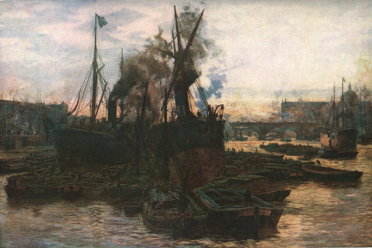 The Pool of London, sent 1800-tidigt 1900-tal, c1930. av William Lionel Wyllie