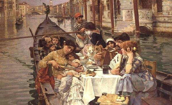 En venetiansk al Fresco av William Logsdail