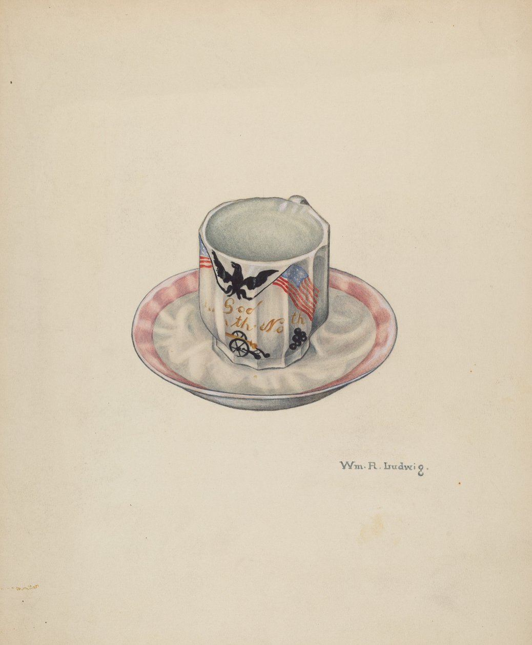 Kopp och fat, ca. 1940. av William Ludwig