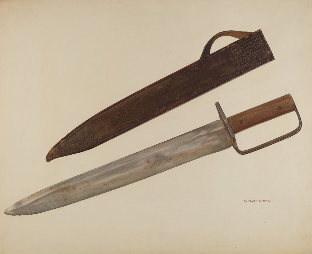 Grävkniv och slida, ca. 1941. av William Ludwig